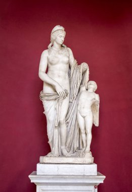 Vatikan, Rome, İtalya - 09/25/18: Vatikan Müzesi'nde heykeller