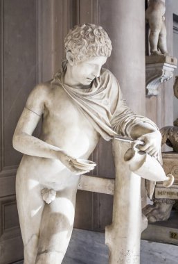 Vatikan, Rome, İtalya - 09/25/18: Vatikan Müzesi'nde heykeller