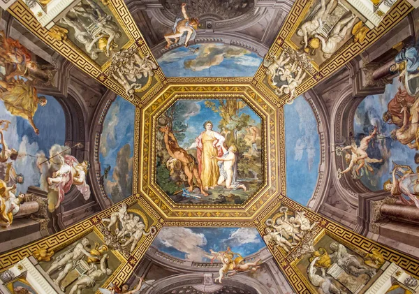 梵蒂冈 意大利 在梵蒂冈博物馆绘画 天花板 — 图库照片