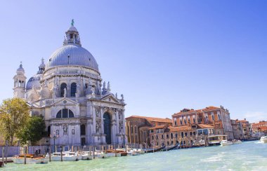 Santa Maria della Salute Katedrali güneşli havalarda, Venedik, İtalya