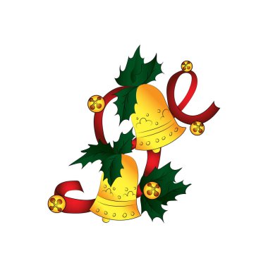 Beyaz arka plan üzerinde Noel Jingle Bells