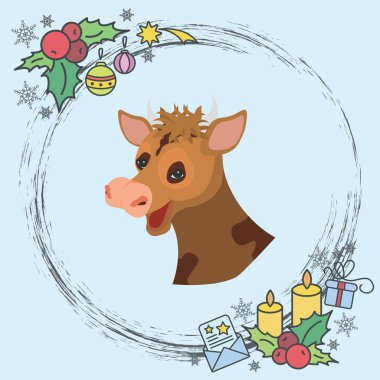 Renkli görüntü. Bir inek başkanı