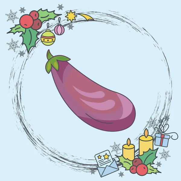 Illustration Vectorielle Couleur Aubergine Aubergine — Image vectorielle