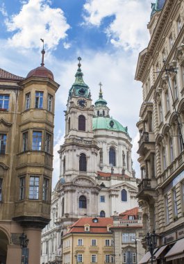 St Nicholas Katedrali Prag. Mala Strana. Prag eski şehir mimarisi