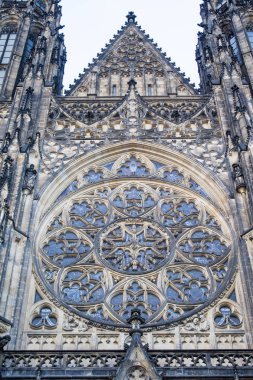 St. Vitus Katedrali cephesi. Prag 'daki Gotik Katedrali