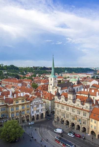 Widok Pragi Wieży Katedry Panorama Pragi Architektura Starego Miasta Pradze — Zdjęcie stockowe