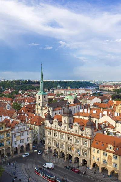 Widok Pragi Wieży Katedry Panorama Pragi Architektura Starego Miasta Pradze — Zdjęcie stockowe