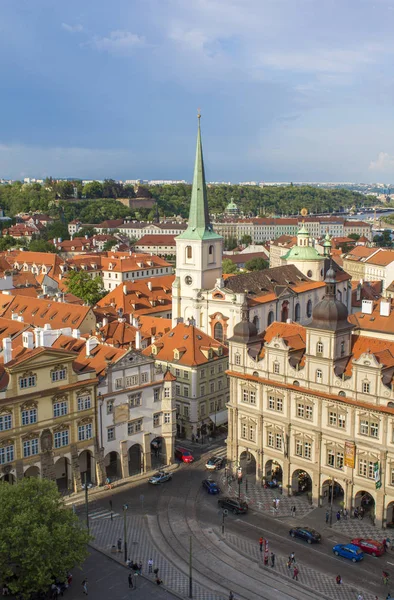 Widok Pragi Wieży Katedry Panorama Pragi Architektura Starego Miasta Pradze — Zdjęcie stockowe