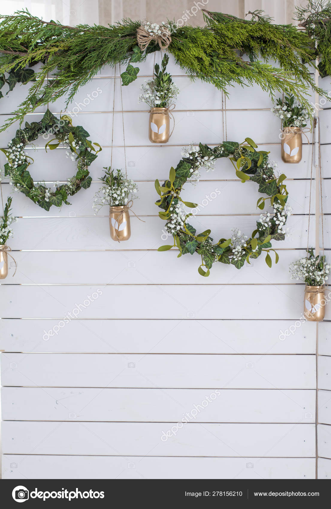 Download Spring Decor Easter Decor Photozone Wreath Leaves Wooden White Background Stock Photo Image By C Ppvector 278156210
