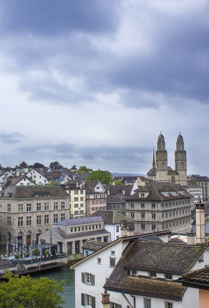 Großmaul Romanischer Dom Zürich Blick Auf Das Grosmünster Zürich Architektur — Stockfoto