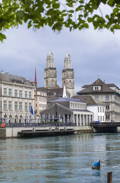 Grossmunster Cattedrale Romanica Zurigo Vista Del Grossmunster Architettura Zurigo Lago — Foto Stock