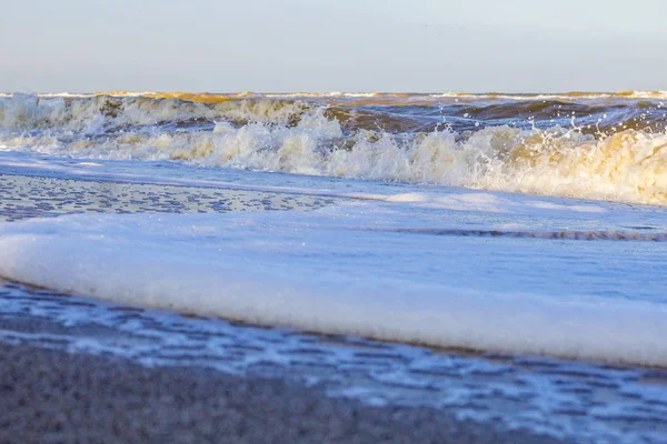 Vagues Sur Mer Près Plage Sable — Photo