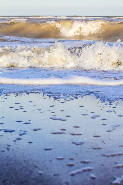 Vagues Sur Mer Près Plage Sable — Photo