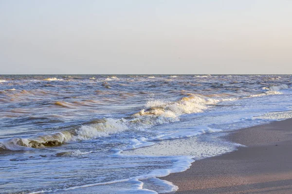 Vagues Sur Mer Près Plage Sable — Photo