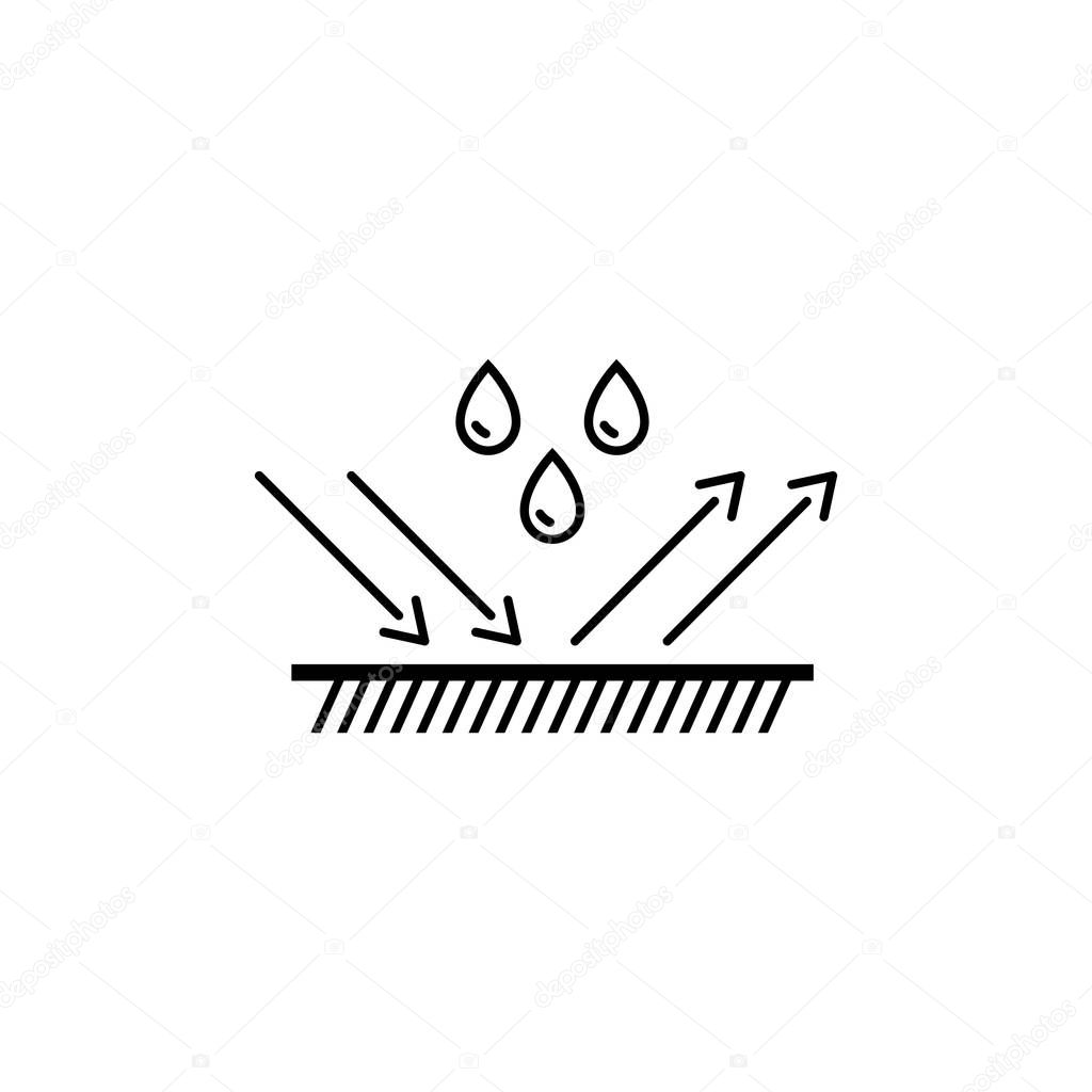 Water repellent surface vector line icon