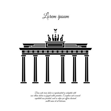 Brandenburg Kapısı vektörü siyah. Brandenburg Kapısı simgesi. Brandenburg Kapısı tabelası. Brandenburg Kapısı sembolü. 