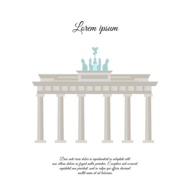 Brandenburg Kapısı vektör rengi. Brandenburg Kapısı simgesi. Brandenburg Kapısı tabelası. Brandenburg Kapısı sembolü. 