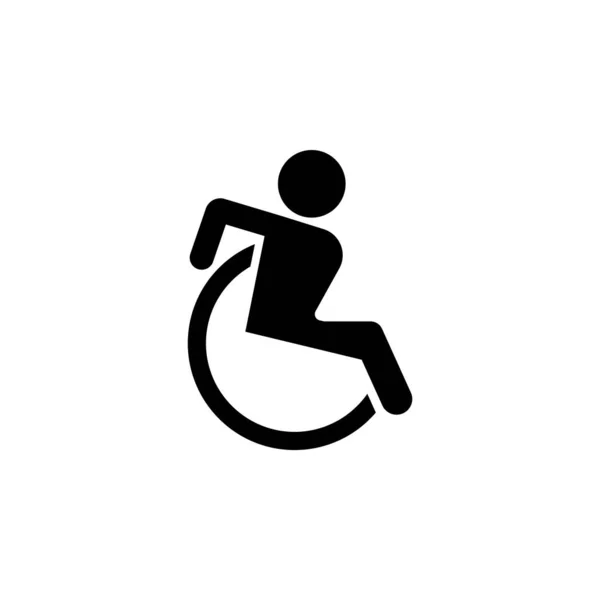 Ikona Niepełnosprawności Projekt Podpisu Ikona Ikony Wózka Inwalidzkiego Szablon Projektu — Wektor stockowy