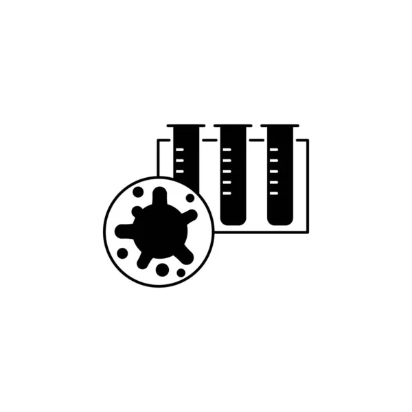 Вірус Бактерії Пробірки Значок Символ Знак Коронавірус Значок Covid Логотип — стоковий вектор