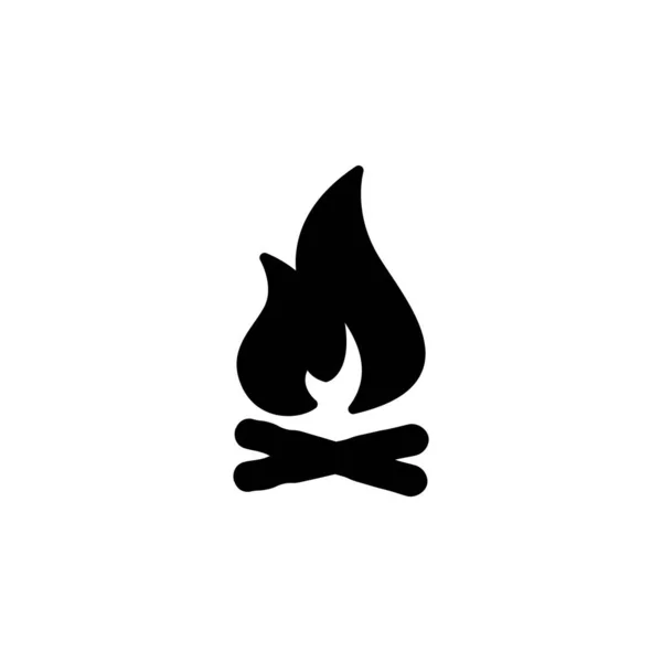 Campfire Firewood Icon Simple Sign Logo Firewood Fire Bonfire Camp — Stock Vector