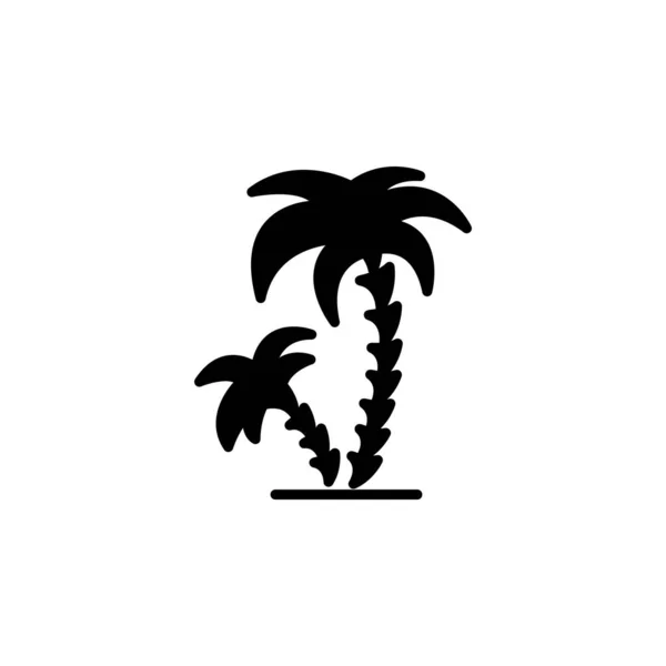 Icono Árbol Palmeras Palmera Cocotero Signo Simple Logotipo — Vector de stock