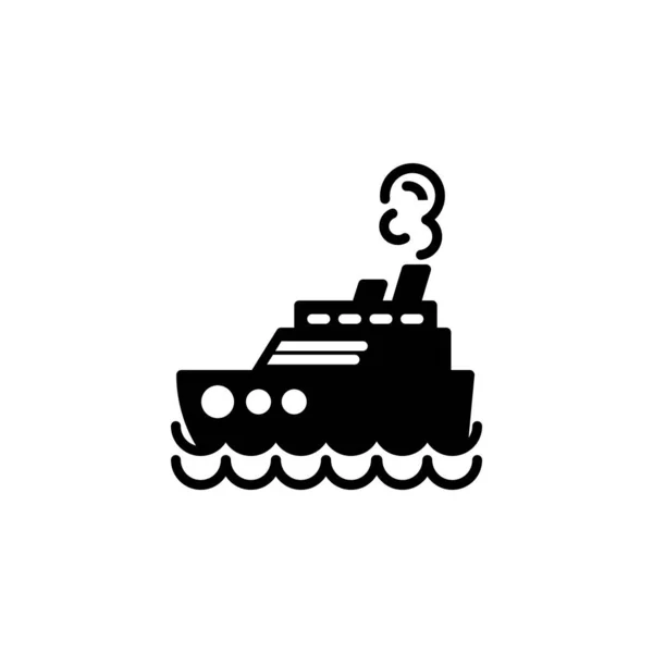 Steamship Steamboat Cruise Sea Ship Icon Simple Sign Logo — Stock Vector