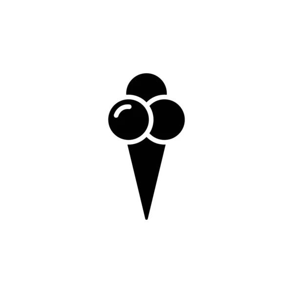 Top Şeklinde Waffle Külahında Dondurma Basit Işaret Logo — Stok Vektör