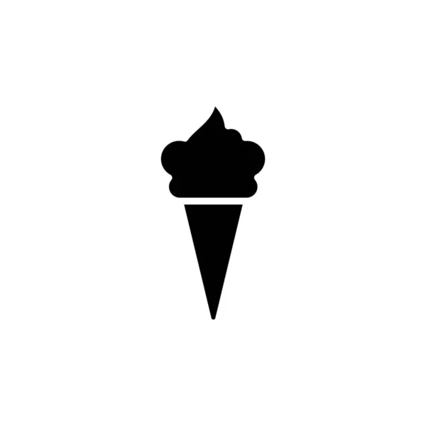 Eis Waffelkegel Icon Einfaches Schild Logo — Stockvektor