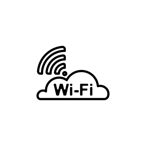 Wolke Wifi Linearen Vektor Symbol Netzwerk Wifi Und Drahtlose Leitung — Stockvektor