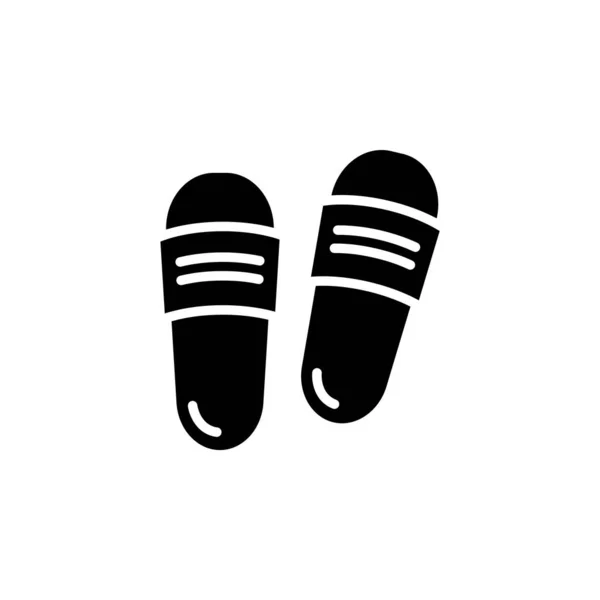 Icône Vectorielle Slipper Flip Flops Signe Baskets Plage Symbole Accueil — Image vectorielle