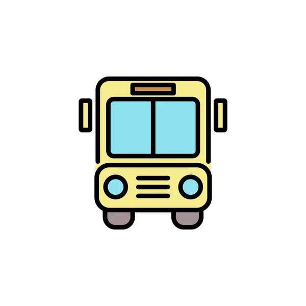 Icône Couleur Bus Ligne Mince Linéaire Contour Signe Simple Logo — Image vectorielle