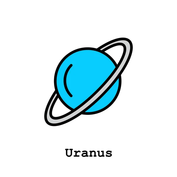 Uranus Planet Farve Ikon Tynd Linje Lineær Omrids Vektor Uranus – Stock-vektor