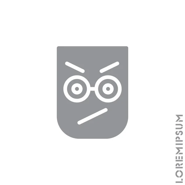 Arg Ikon Vektor Nyfiken Face Emoticon Ikonen Vektor Illustration Stil — Stock vektor