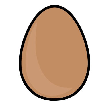 Kalın siyah çizgili açık kahverengi bir yumurtanın vektör çizimi, çeşitli tasarım projeleri için basit ama çarpıcı bir görüntü sunuyor..
