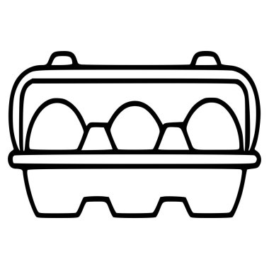 Altı yumurtadan oluşan basit bir vektör çizimi, koyu siyah bir tasarım ve minimalist tasarım, çeşitli uygulamalar için mükemmel..