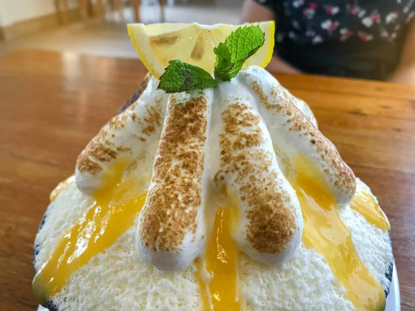 Citron Bingsu Frukt Dessert För Släckning Törst — Stockfoto