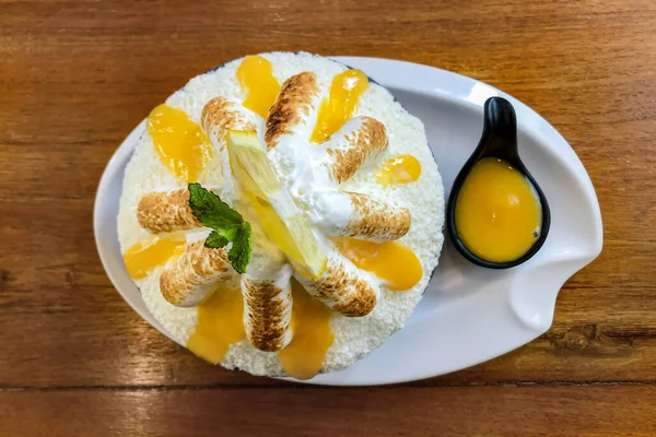 Citron Bingsu Frukt Dessert För Släckning Törst — Stockfoto