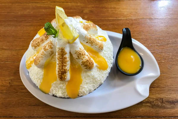 Citron Bingsu Frukt Dessert För Släckning Törst — Stockfoto