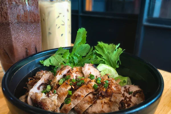 Grilled Pork Rice Bowl Japanese Food — Stock Photo, Image