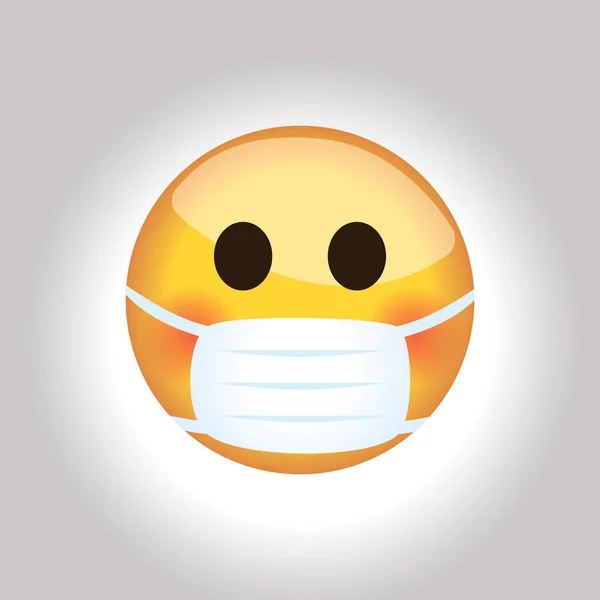 Masker Medis Emoji Perlindungan Virus - Stok Vektor