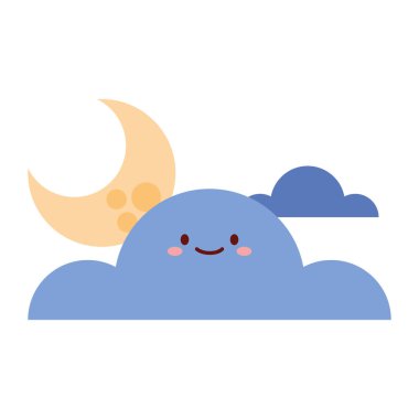 Sevimli Gece Gökyüzü Bulutu Çizimi