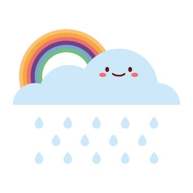 Şirin Renkli Gökyüzü Bulutu Çizimi