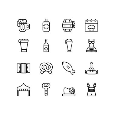 Oktoberfest kutlaması için basit simge çizgisi biçimi