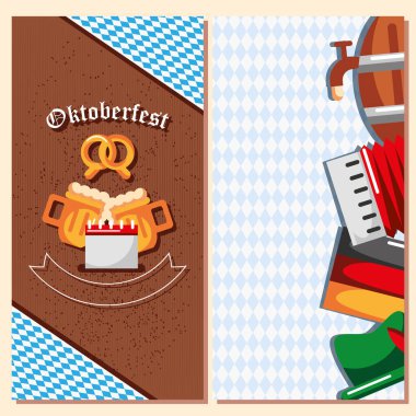 Ekim Festivali sonrası ve sosyal medya için iki renkli dikey pankart