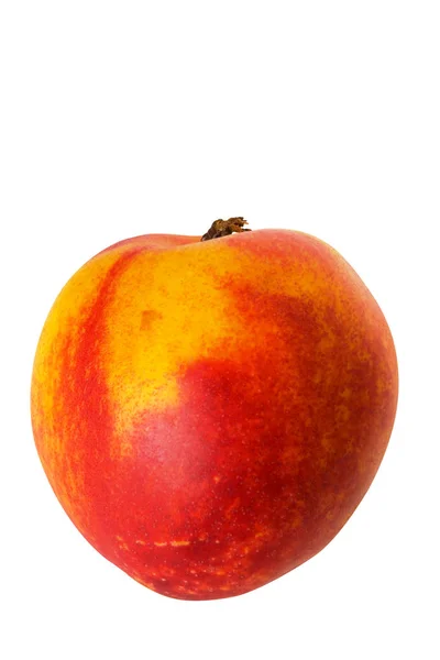Ripe Juicy Fruit Nectarine White Background Isolate — Stock Photo, Image