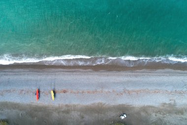 Karadeniz Sahil Kobuleti yakınındaki kıyı şeridi. Hava fotoğrafçılığı.