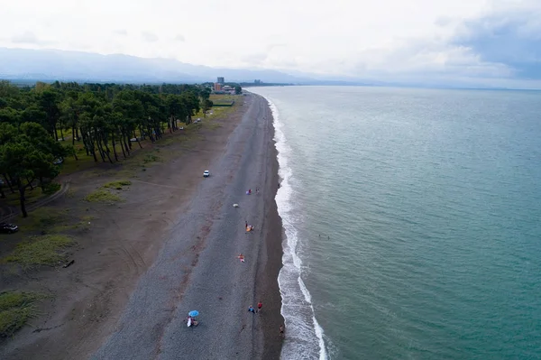 Kobuleti, Georgia, 7 Eylül 2018: Karadeniz Sahil sahil şeridi.