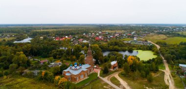 Moscow Region içinde kutsal bakire Doğuş Kilisesi. Hava fotoğrafçılığı.