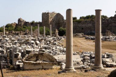 Side Antik kenti kalıntıları. Türkiye.