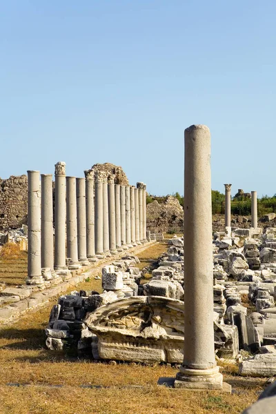 Ruiny Starověkého Města Side Turecko — Stock fotografie